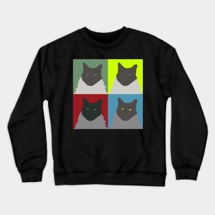 Pop Art Abstract Cats Crewneck Sweatshirt